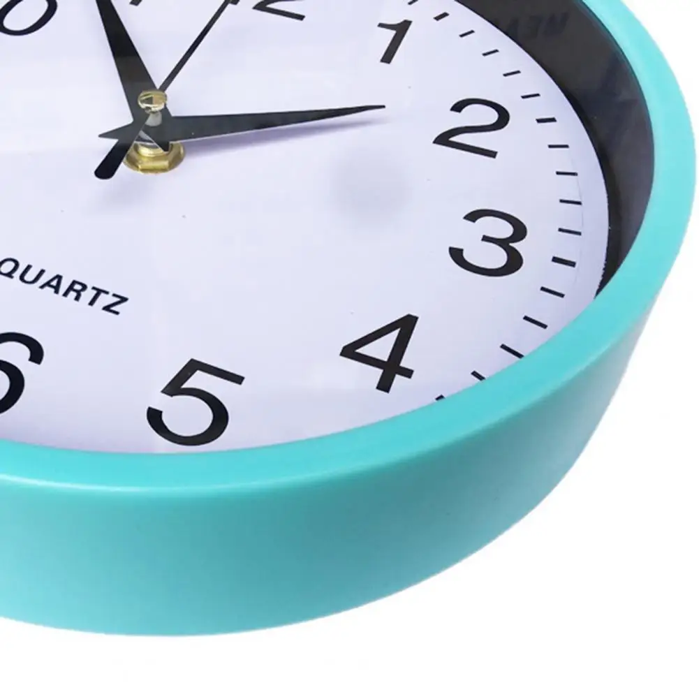 Quartz Sweep Movement Wall Clock 8 Inch Silent Wall Clock Non-ticking Round Hanging Clock Number Battery Operated for Home