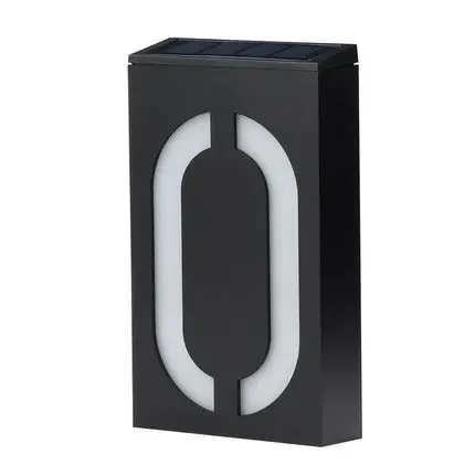 Lampes Solaires à LED Noires avec Numéro de Maison, pour Clôture Extérieure, Étanche IP65, pour Vill