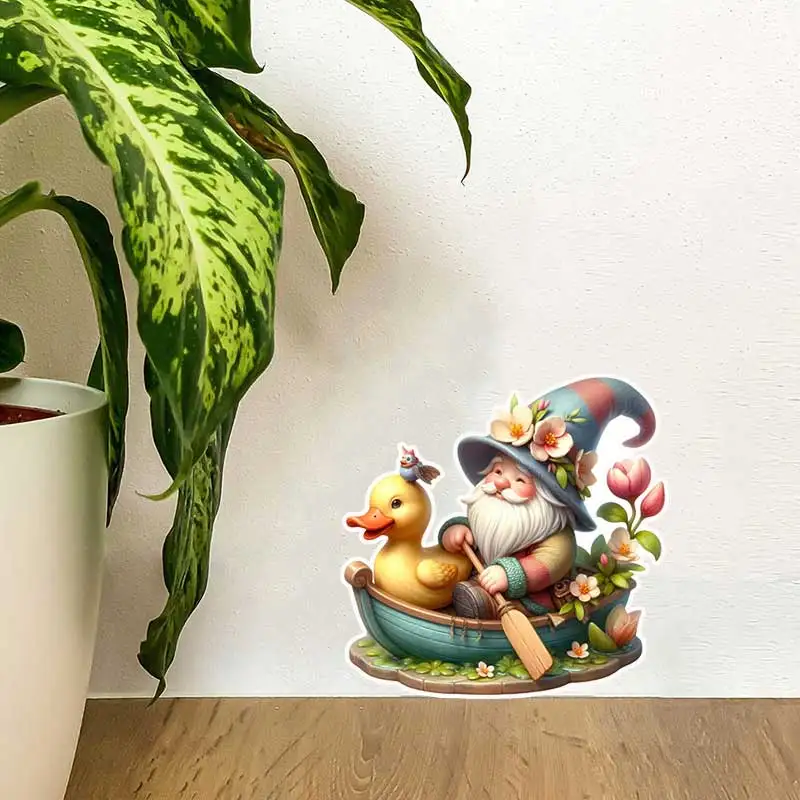 Car Sticker Spring Garden Gnomes Sticker Weatherproof Outdoor Vinyl  HE139