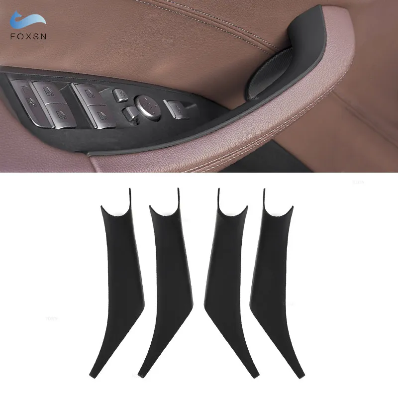 For BMW X3 X4 G01 G02 2018 2019 2020 2021 2022 4pcs Black Car Interior Door Handle Panel Pull Protective Cover Trim