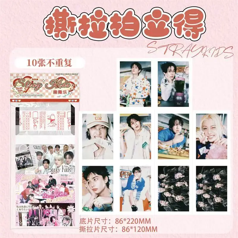 

SKZOO Kpop Stray Kids Peel Off Photocard Blind Pack Polaroid Style Postcard Message Card Gift For Fans