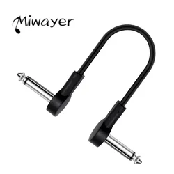 Miwayer Guitar Effect Pedal Flat Patch Cables 5 Inch Length with 1/4 Inch Right Angle Connectors Patch Cable Kit 1 Packs