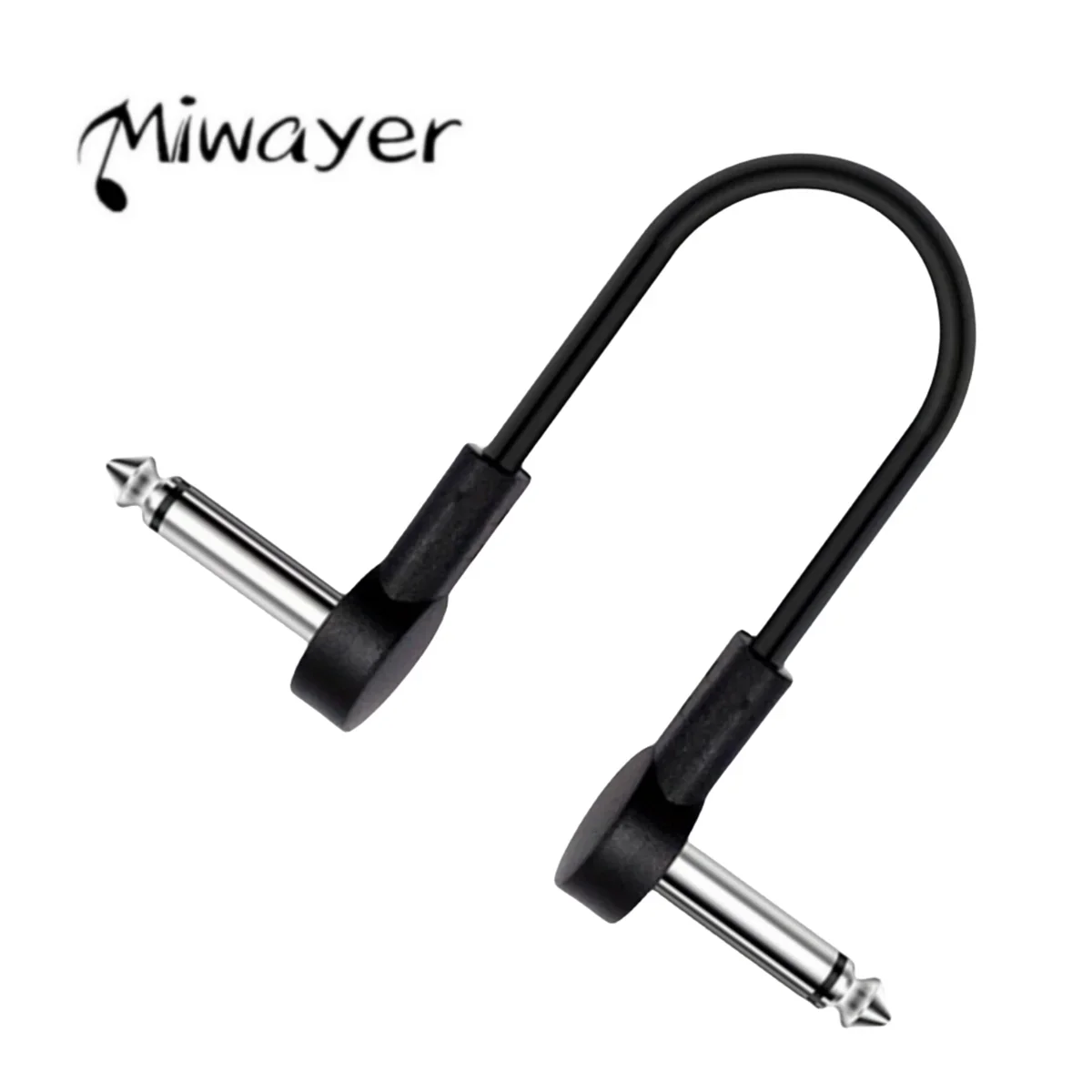 Miwayer 기타 이펙트 페달 플랫 패치 케이블, 1/4 인치 직각 커넥터, 패치 케이블 키트, 길이 5 인치, 1 팩 