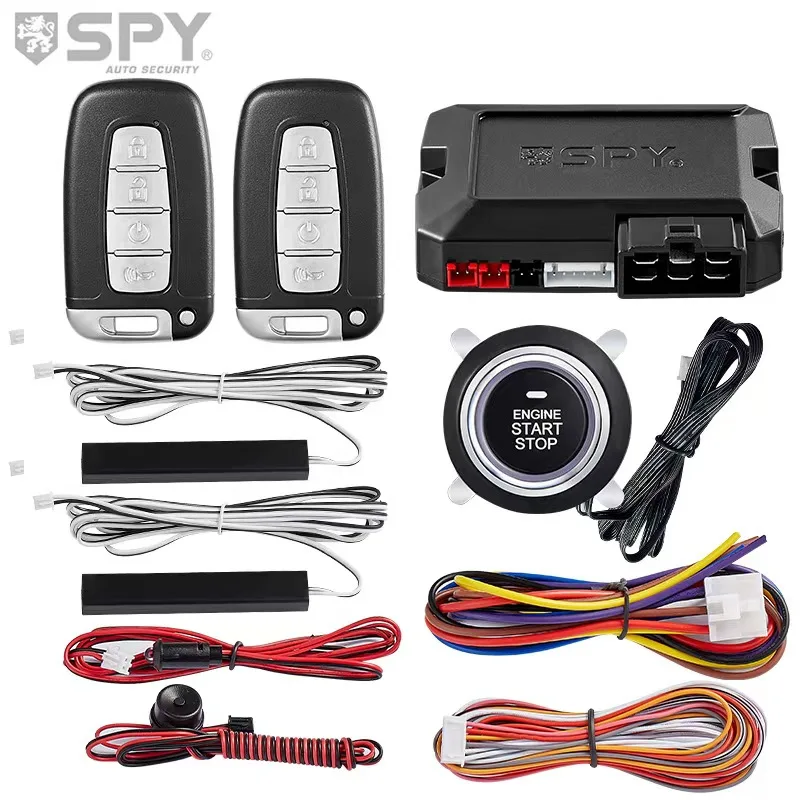 SPY PKE Car Burglar Alarm One-click Start & Stop Engine/Remote Start & Stop Engine,Intelligent handbrake/oil pump detection etc.