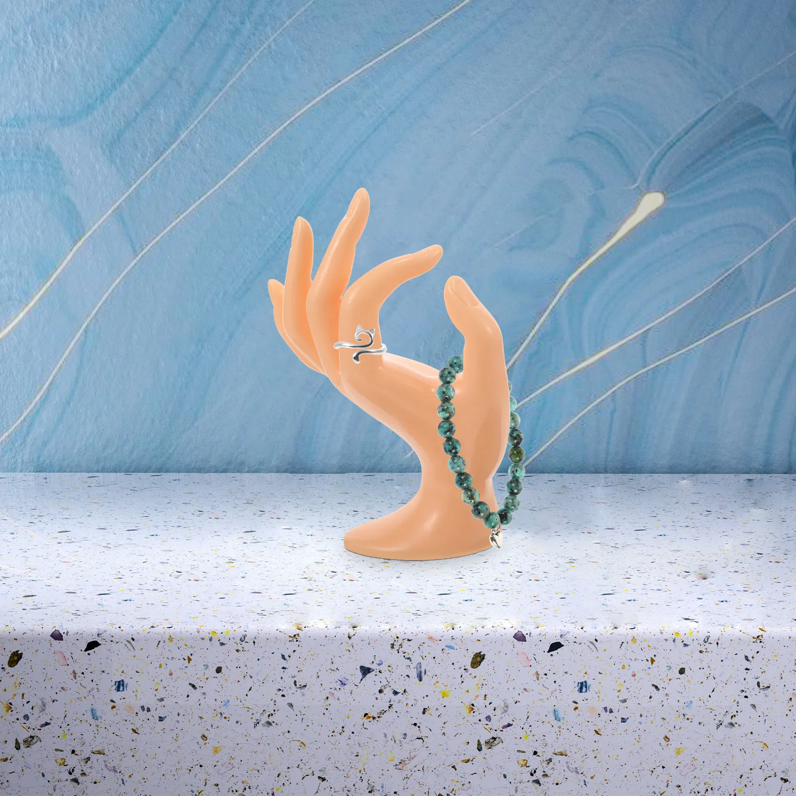 Plastic Hand-Shaped Ring Holder Multi-Function Jewelry Display Stand Desktop Necklace Bracelet Organizer Store Supply