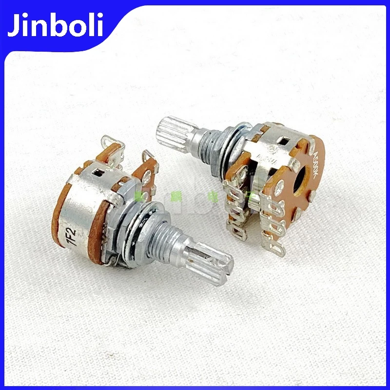 1PCS Dual A500K With Center Positioning Amplifier Audio Bass Active Tone Volume Potentiometer