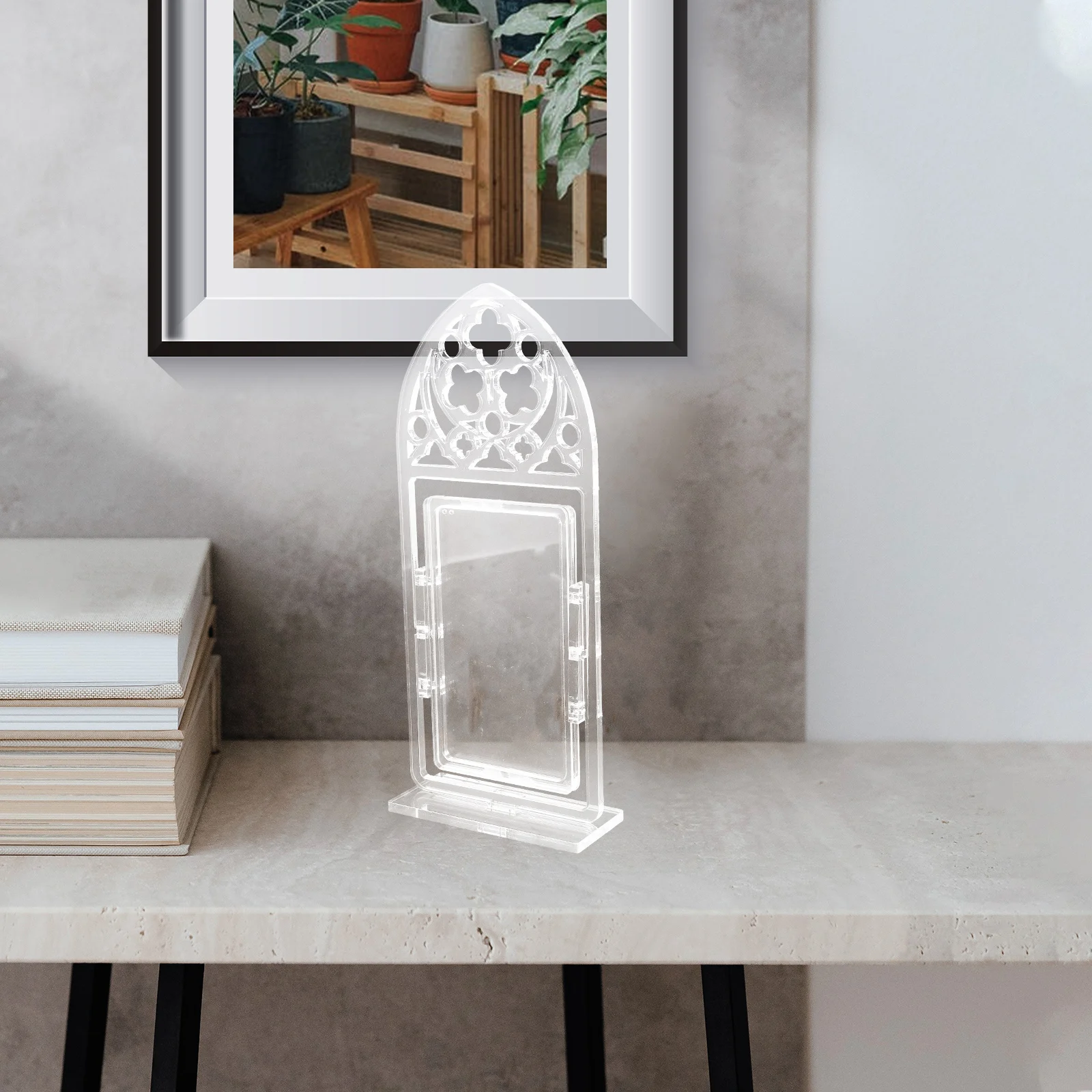 Pendolo di sabbia Decorazione artigianale in plastica Ornamento fai da te Porta carte Display Supporto per foto da tavolo Home Office Decorativo da tavolo