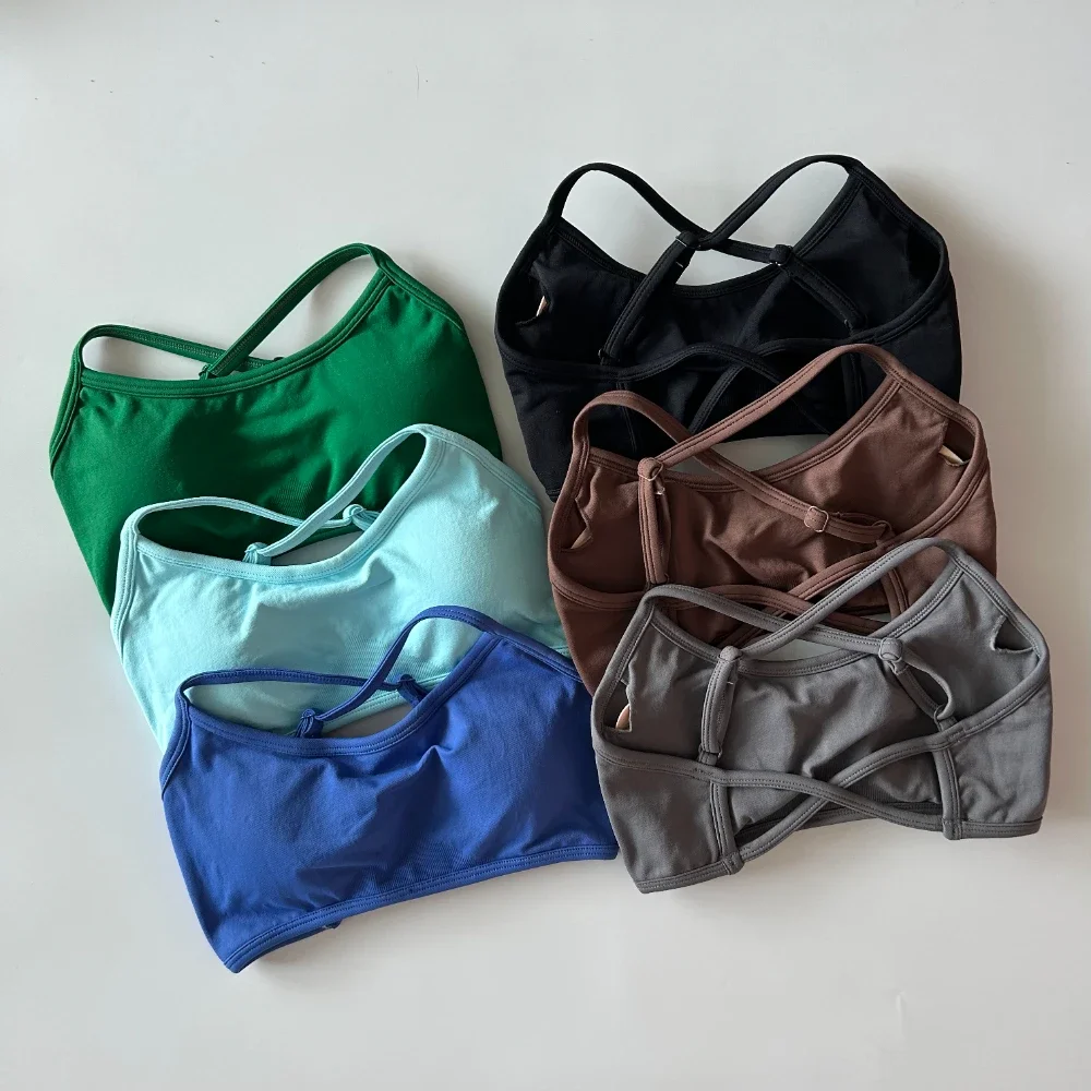 Dynamic Backless Sports Bra Women Seamless Fitness Bra Padded Yoga Top Yoga Bra Medium Support Workout Clothes Gym Crop Top