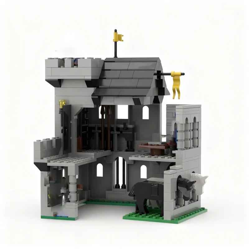 292 stuks MOC Kasteel Klassiek Middeleeuws Stal Model Bouwstenen Architectuur Speelgoed Idee Educatie Kerstcadeaus Steentjes Kinderen