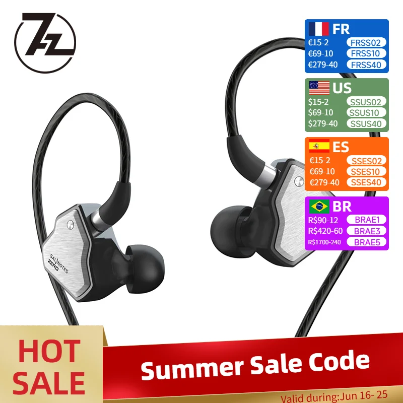 

7Hz Salnotes Zero Earphones in-ear Wired Headphones 10mm Dynamic Electronics Hifi Earbuds High Quality Headset Pro