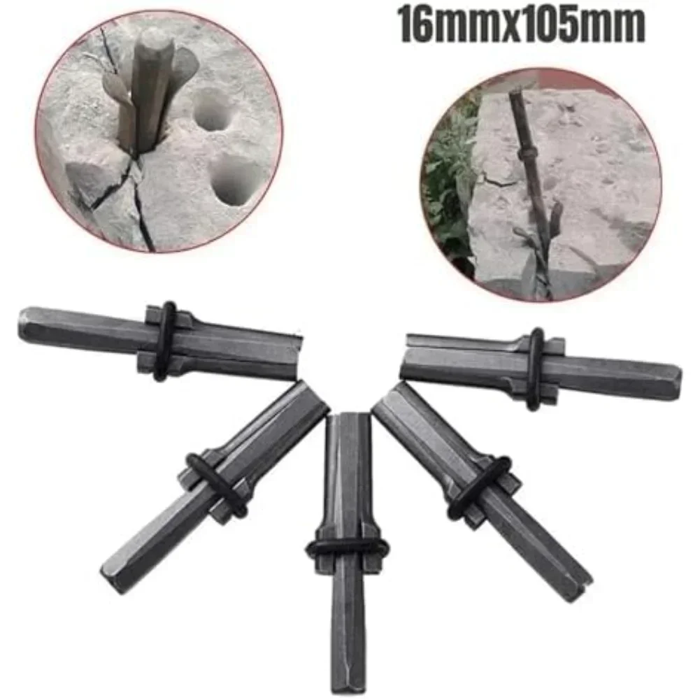 1/5pcs Heavy-Duty Stone Splitting Tool Rock Splitting Wedges Feather Shims Stone Splitter Tools For Granites Concretes Separator