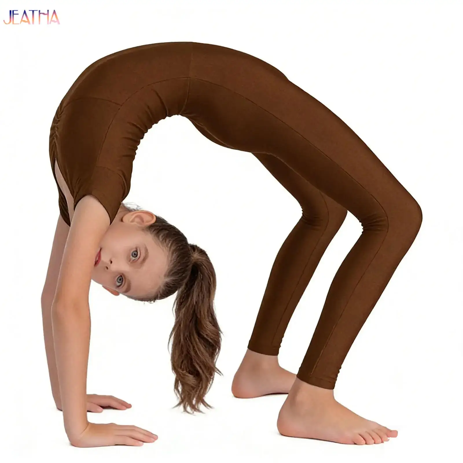 

Girls Gymnastics Rompers Bodysuit Ruched Front V-Neck Short Sleeve Back Zipper Figure Ice Skating Jumpsuit Ballet Dance Leotards