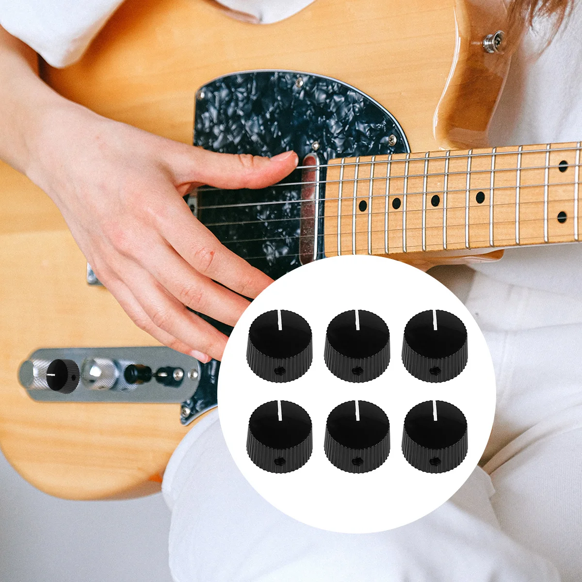 

6 Pcs Instrument Knob Bass Guitar Food Professional Electric Tone Volume Control