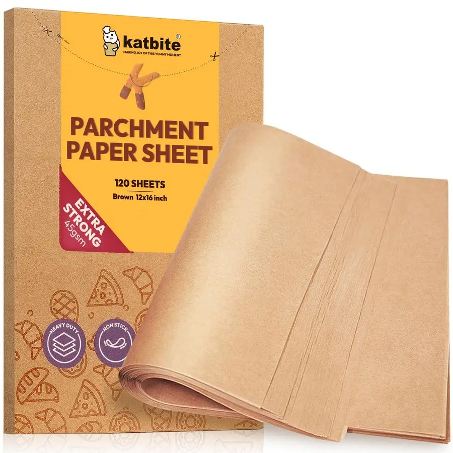 

Unbleached Parchment Paper Baking Sheets, 120Pcs 12x16 Inch Precut Parchment Paper for Baking, Heavy Duty Nonstick, Half Sheet P
