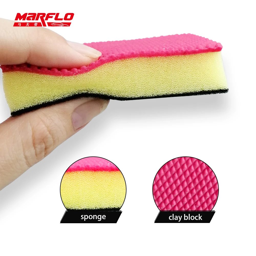 MARFLO Auto Care Car Wash Magic Clay Bar Block Pad Speedy Surafce Sponge Detailing Polisher Automotive Erase Made By Brilliatech