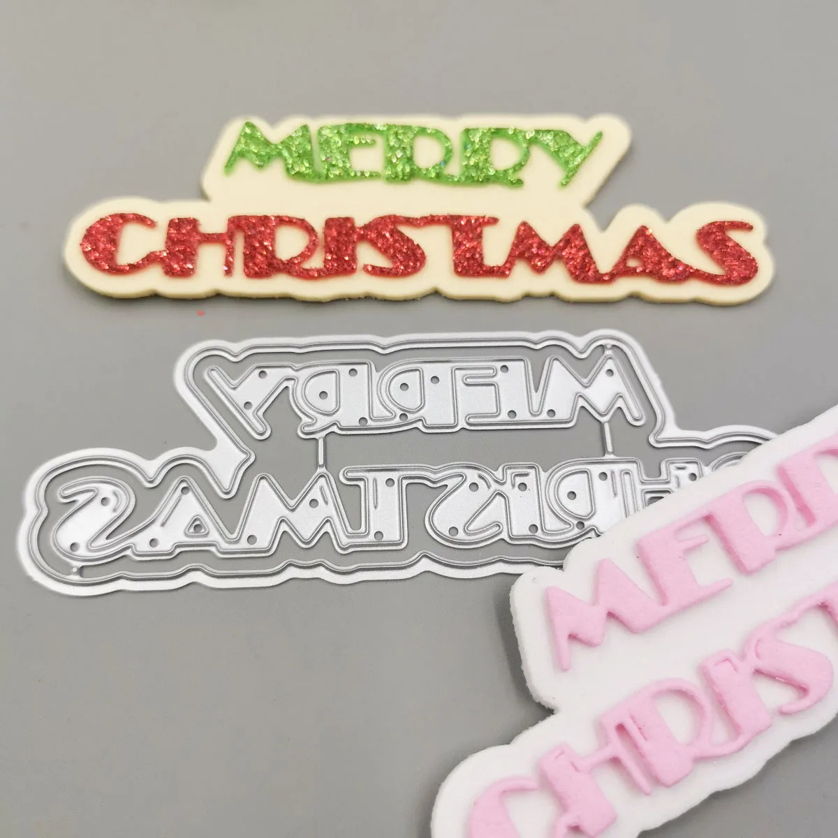 Metal Cutting Dies English Word Merry Christmas Die Cuts for DIY Scrapbooking Paper Card DIY Greeting Card