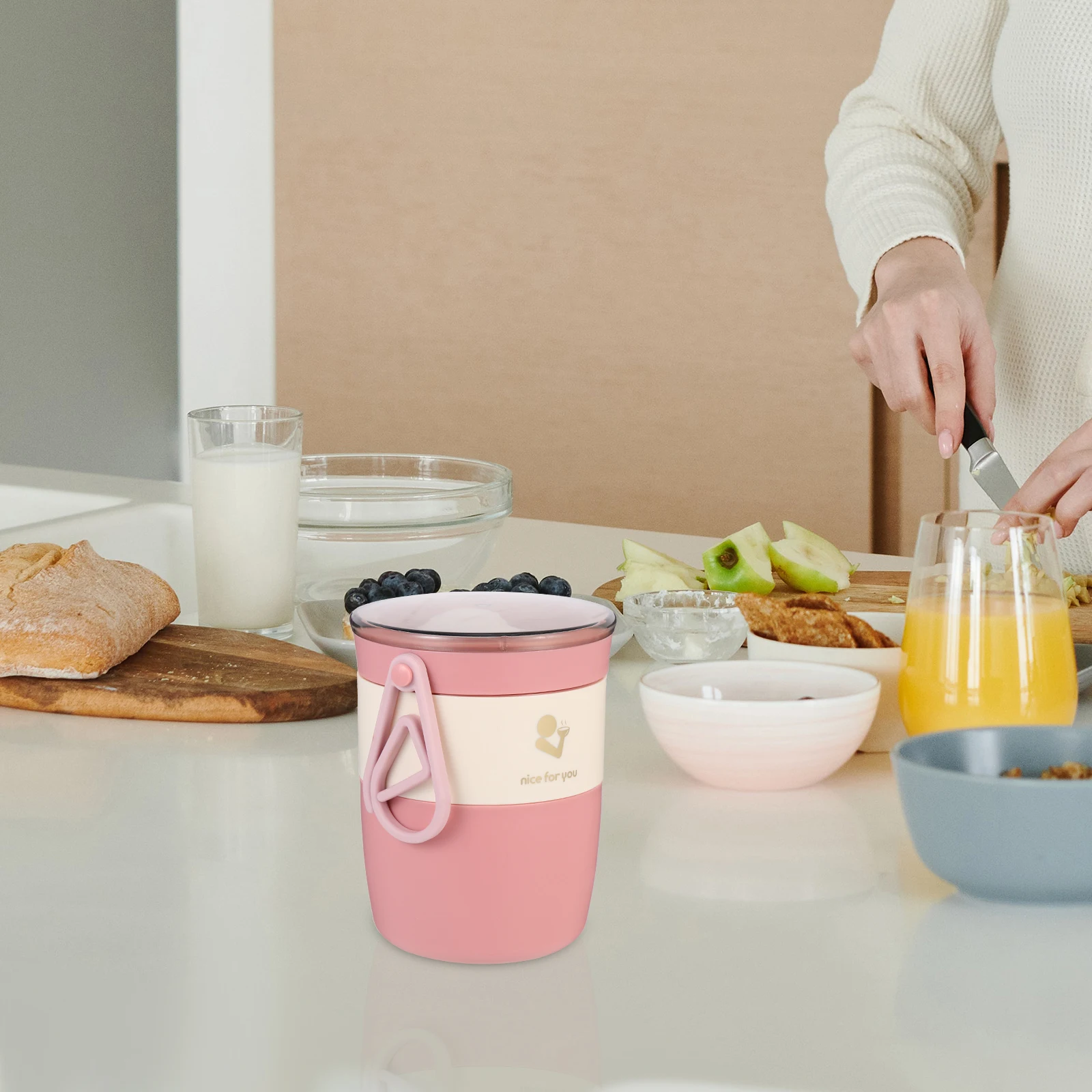 

Thermal Lunch Box Insulated Soup Container Portable Porridge Cup Cereal Overnight Oats