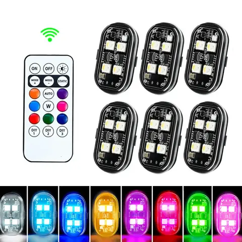 Luzes de Advertência Sem Fio para Aeronaves, Helicópteros e Motocicletas, Luzes Estroboscópicas RGB LED com Carregamento USB