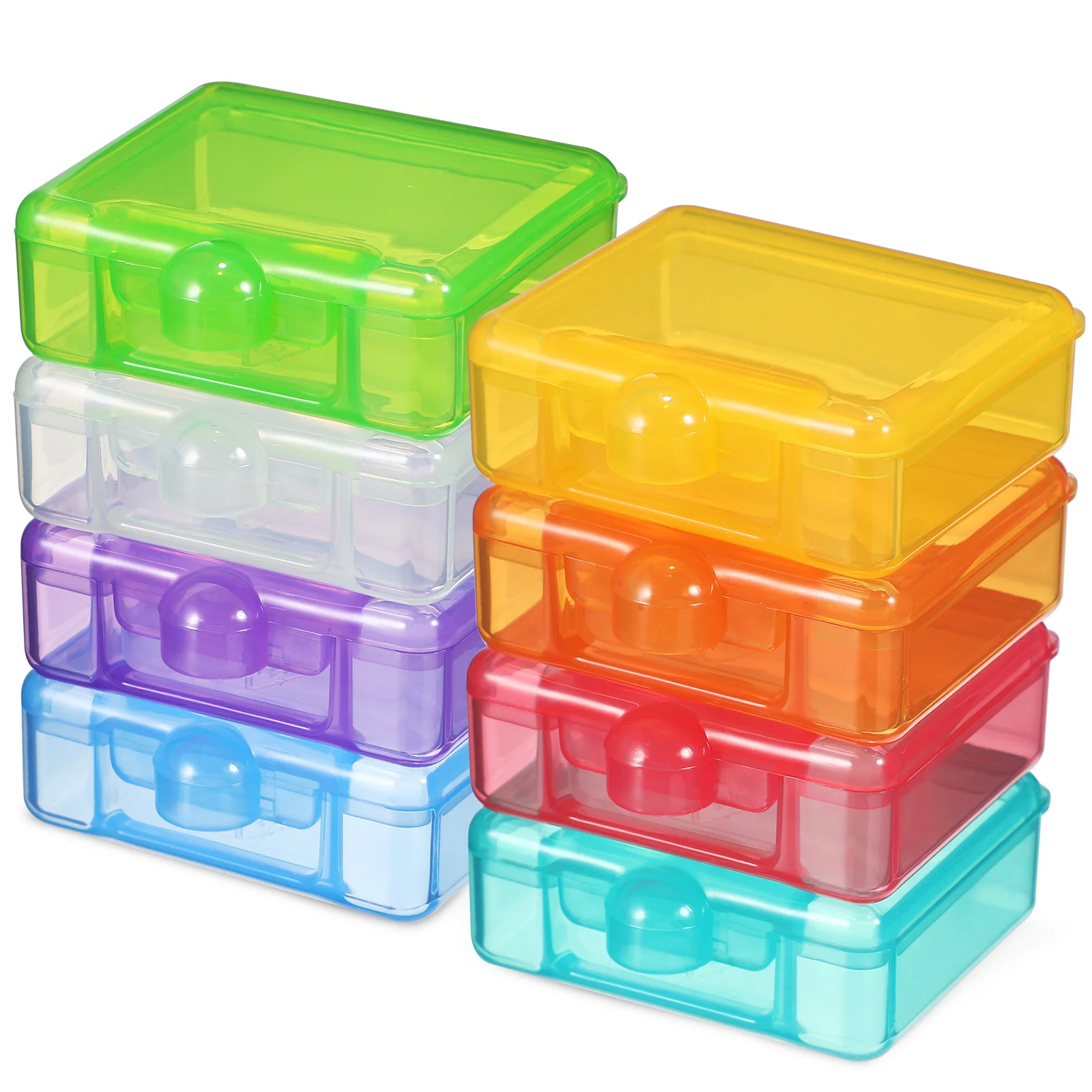 

Набор из 8 маленьких контейнеров для таблеток, портативный органайзер для путешествий, футляр для витаминов для сумки или кармана, для ежедневного использования, разные цвета