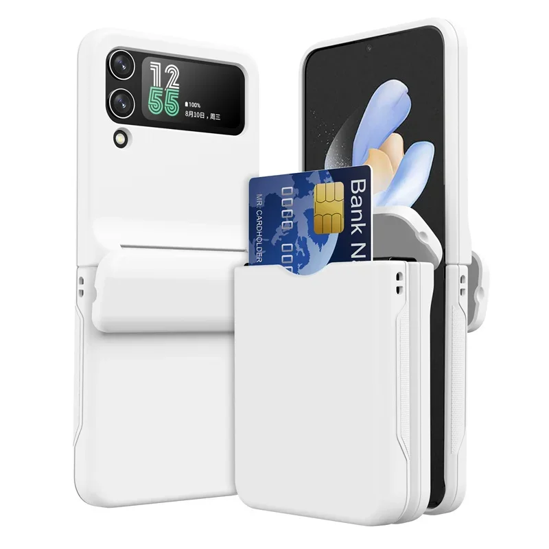 Mit Kartenhalter Schutzhülle für Samsung Galaxy Z Flip 8 7 FE 6 5 4 Flip6 Flip5 Flip4 Vollständig Scharniergeschützte Stoßfeste Hülle – Detail 10