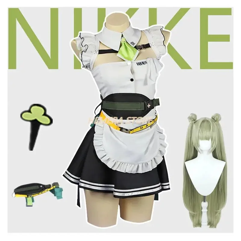 

Nikke The Goddess Of Victory Soda Cosplay Costume Game Nikke Kawaii Sexy Maid Suit Woman Maid Uniformbirthday Gifts Green Wig