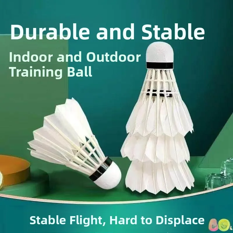 

Outdoor Badminton Goose Feathers Training Balls Windproof Stable Not Easy to Break 6 Pieces 12 Pieces Hard Plastic Head Profe...