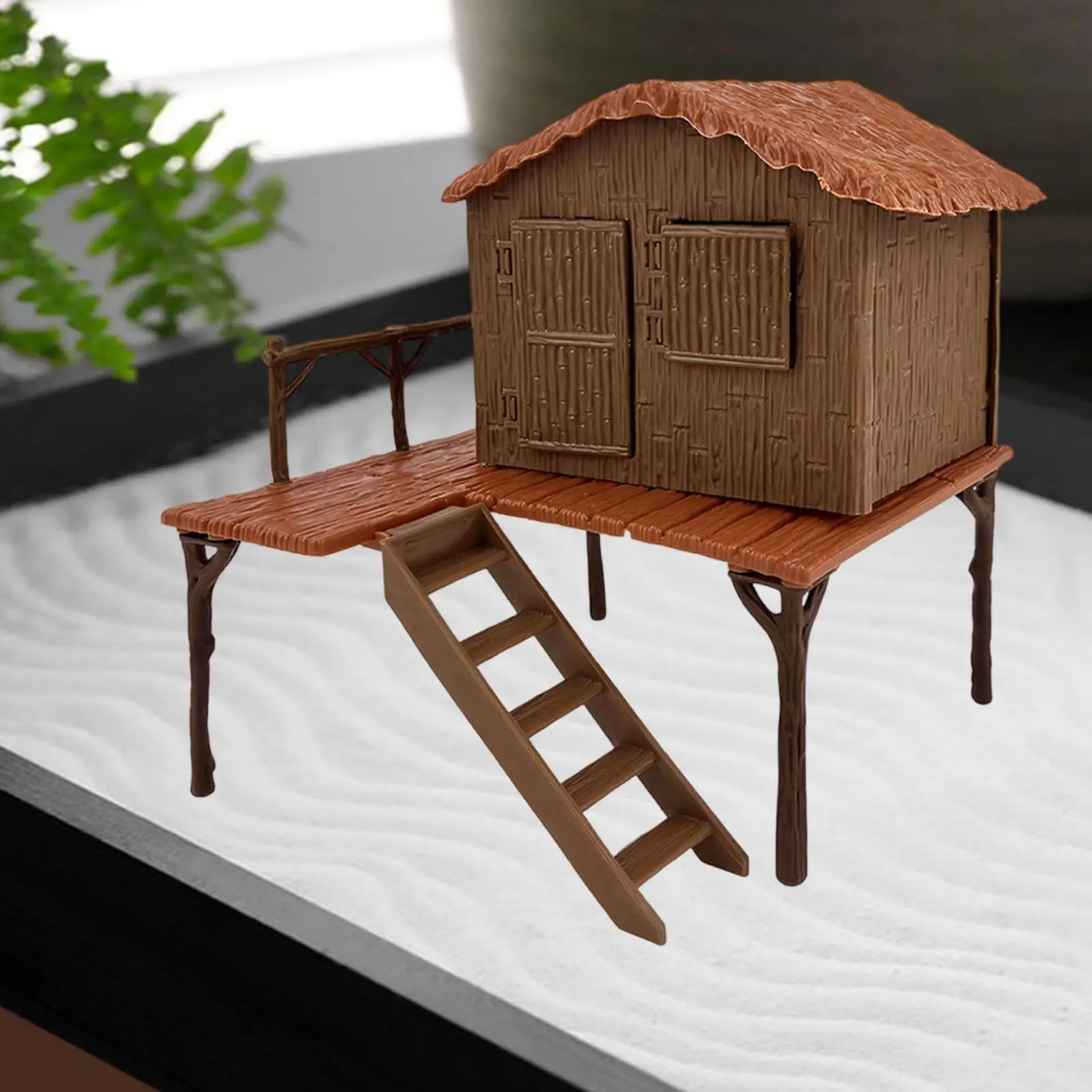 Kit de modelo de casa, telhado de palha, modelo de cena de casa, mini para hobby, mesa de areia, cenário ferroviário