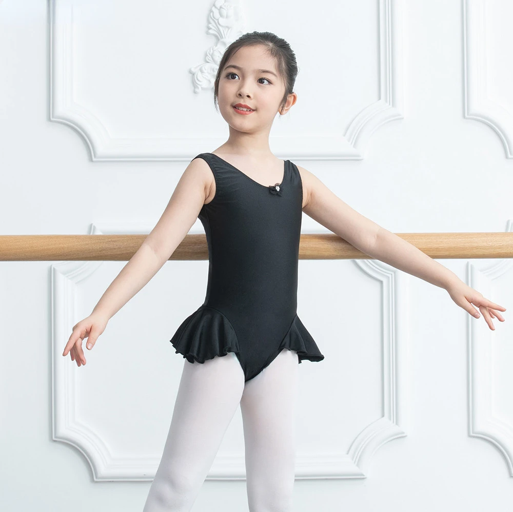 

Children Dance Leotard Girl Ballet Tank Top Ruffles Skirt Rhythmic Gymnastics Figure Skating Practice Costume Swimwear 2023 New