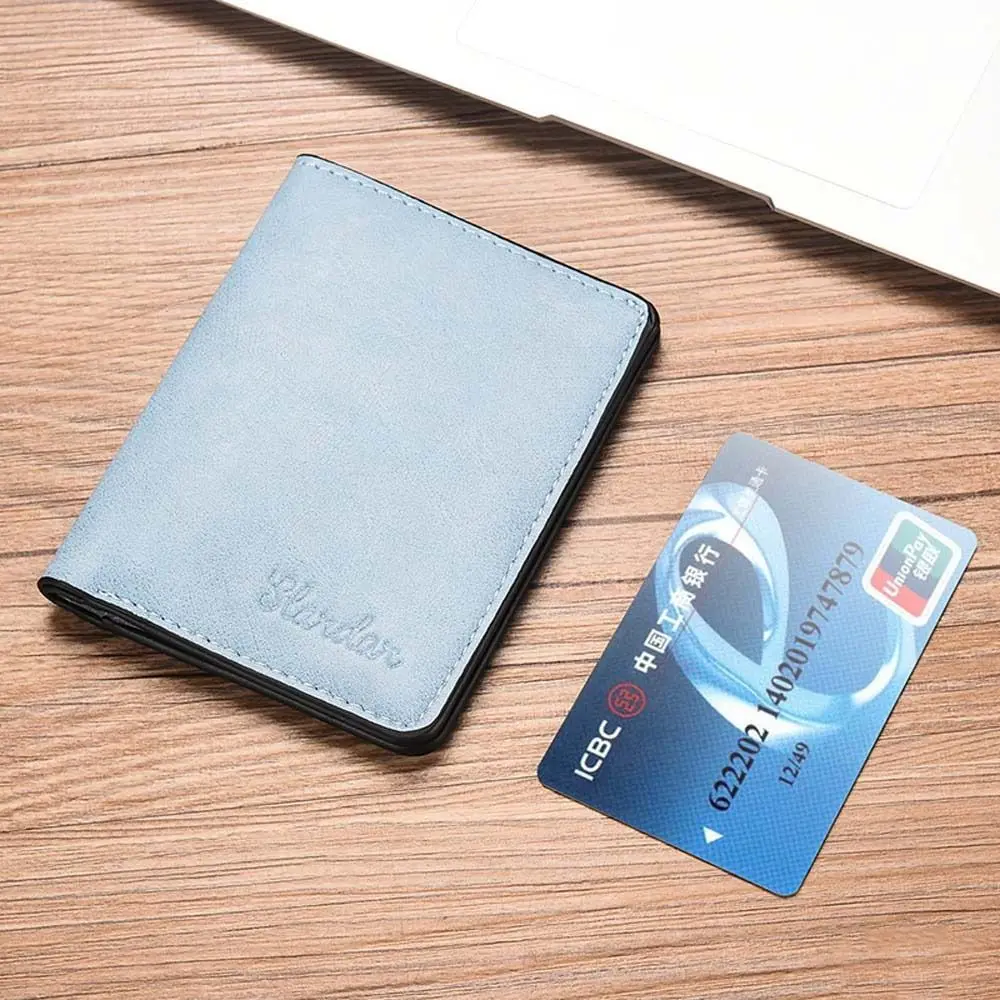 Brown Black Credit Card Bag Mini Money Bag PU Leather Ultra-thin ID Card Cover Business Card Holder Coin Purse Men Wallet