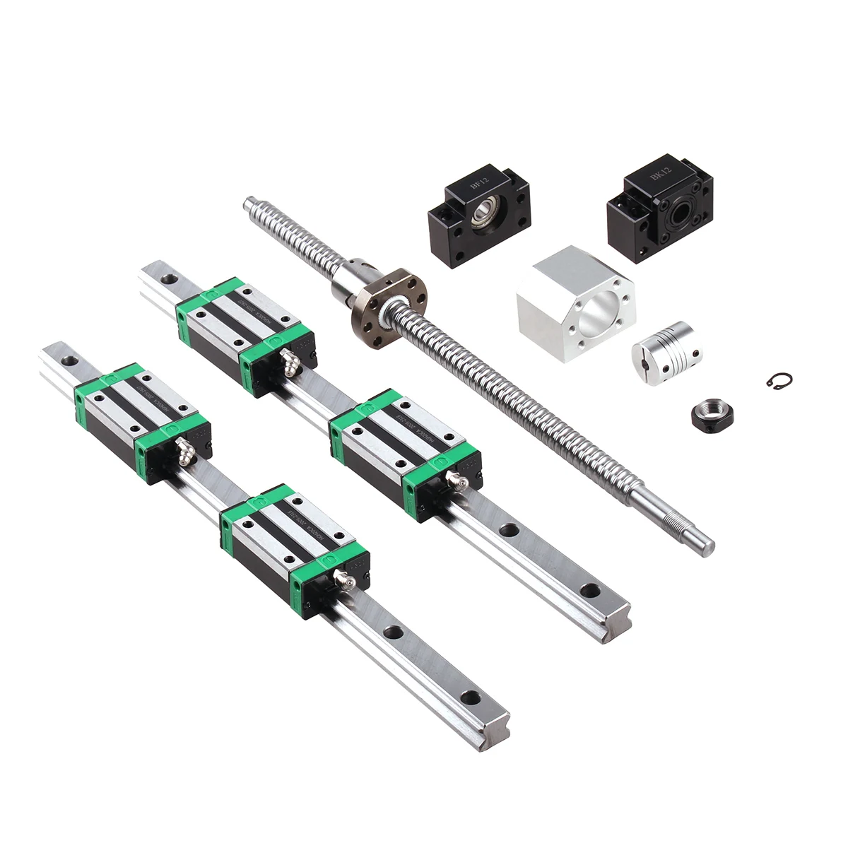 Imagem -04 - Trilho Quadrado Linear com Slides Carriage 2pc Hgh20ca 1pc Sfu1605 Bola Parafuso bk Bf12 End Support Acoplamento Porca Habitação Cnc Grupo Hgr20