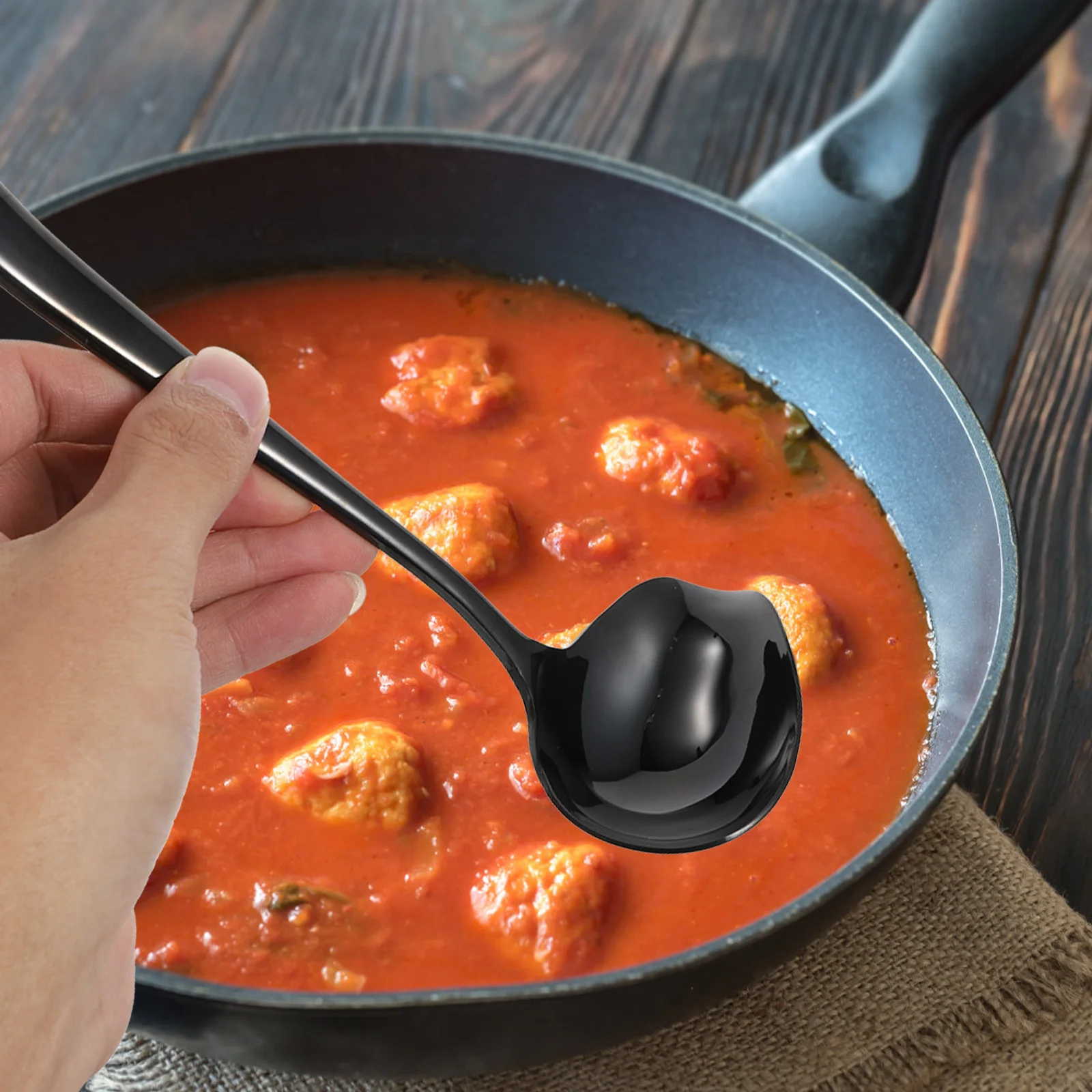 1 قطعة حساء منقار البط الفولاذ المقاوم للصدأ مقبض طويل أدوات المائدة المطبخ صلصة إناء/ قدر أدوات المائدة المنزلية ارتداء مقاومة السلس #3