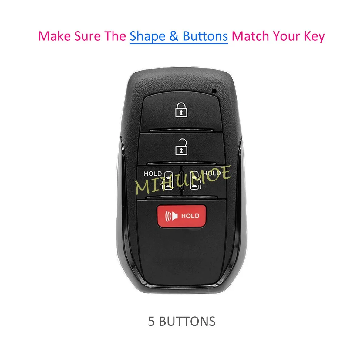 For Toyota Sienna 2021 2022 2023 2024 2025 Silicone Car Remote Key Case Shell Cover Holder Keychain Ring Accessories 5 Buttons