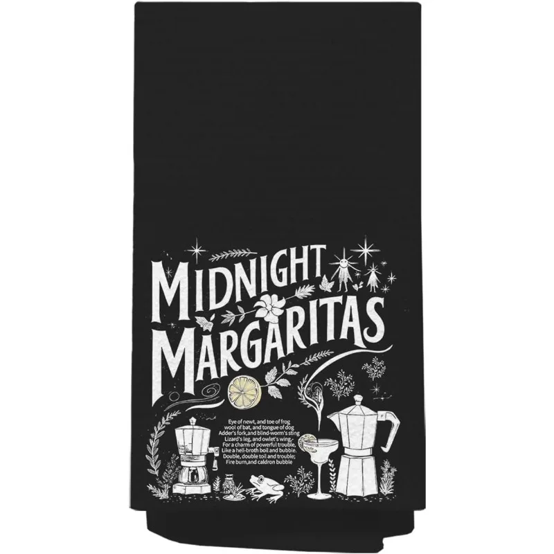 1-Pack, Witch Midnight Margarita Cocktail Kitchen Towel for Home Bar, Bathroom, Dish Drying