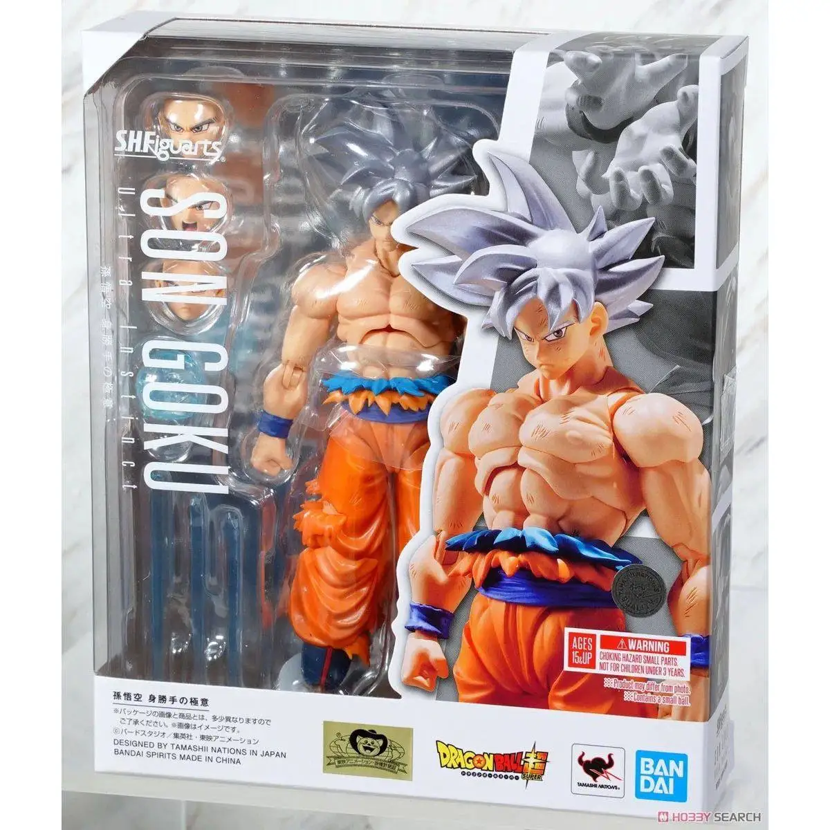 

In Stock Bandai SHF Dragon Ball Super Son Goku Super Saiyan Silver Hair New Reprinted Action Figure Collectible Toy