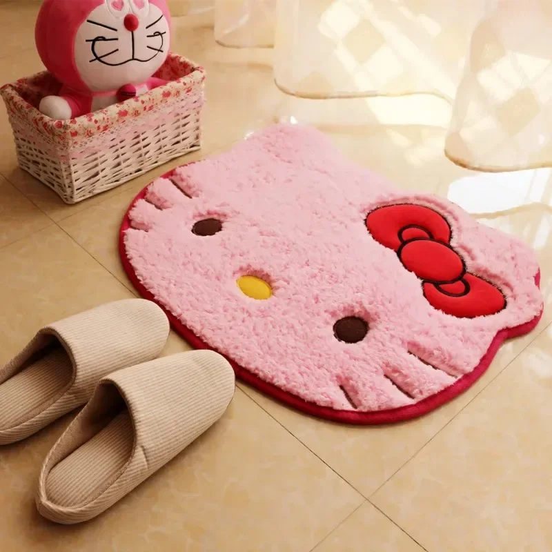 50X60Cm Kawaii Hello Kitty Carpet Soft Foot Mat Bedroom Bathroom Water Absorption Anti Slip Floor Mat Bath Mat Room Decor