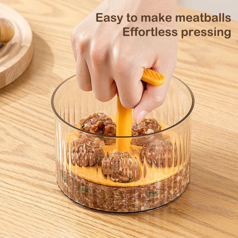 Y2024 New Translucent Meatball Maker, Kitchen Extruded Meatball Making Tool, Ground Meat Freezer Storage Containers