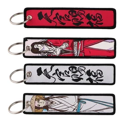 Anime Tian Guan Ci Fu Xie Lian Hua Cheng Keychain for Motorcycles Embroidery Key Fobs Holder Key Rings Key Tag Accessories