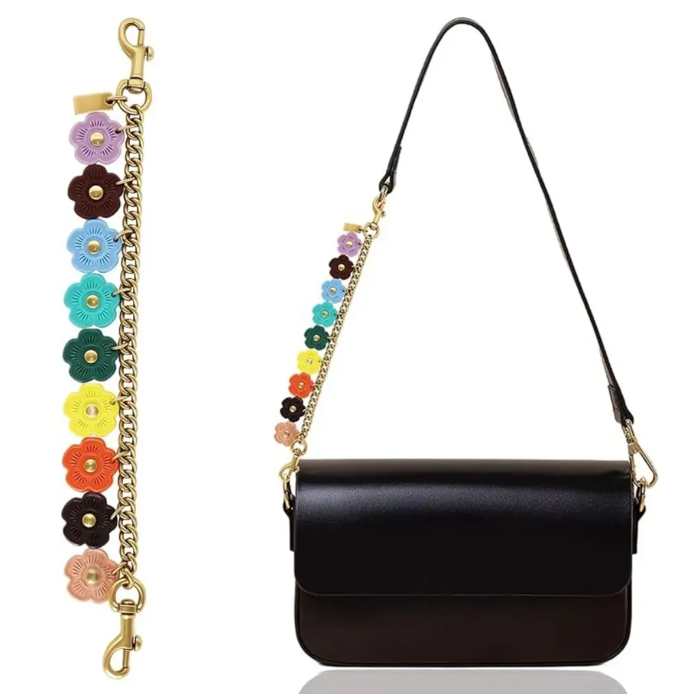 Cute Colorful Flower Bag Chain Charm Metal DIY Wallet Chain Charm Bag Accessories Bag Strap Extender Chain Keychain & Charms