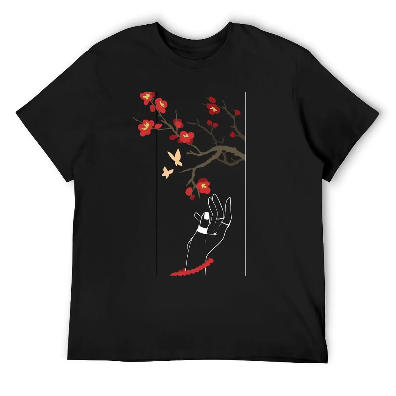 

Picking Plum Blossoms - Genshin Hu Tao T-Shirt summer tops graphics Man t-shirt mens graphic t-shirts anime