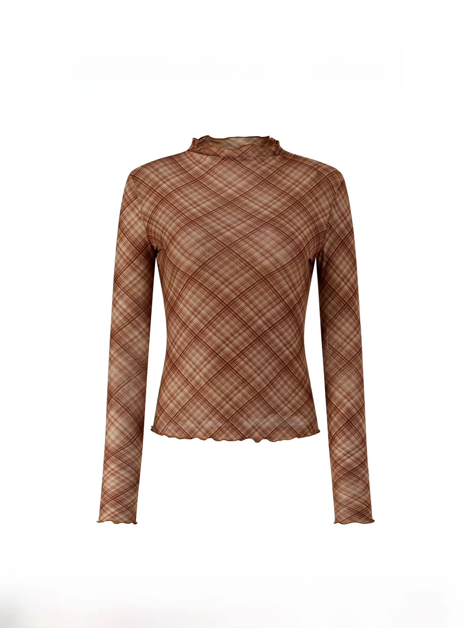 

Autumn Long Sve f High Ne idded T-irt Women Slim Fit Base irt Commute Sle Polyester Fiber Casual Top