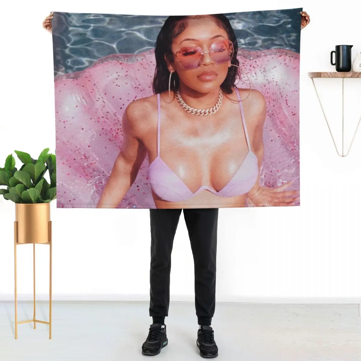 

Saweetie Throw Blanket Warm Comfortable Blanket for Office Napping