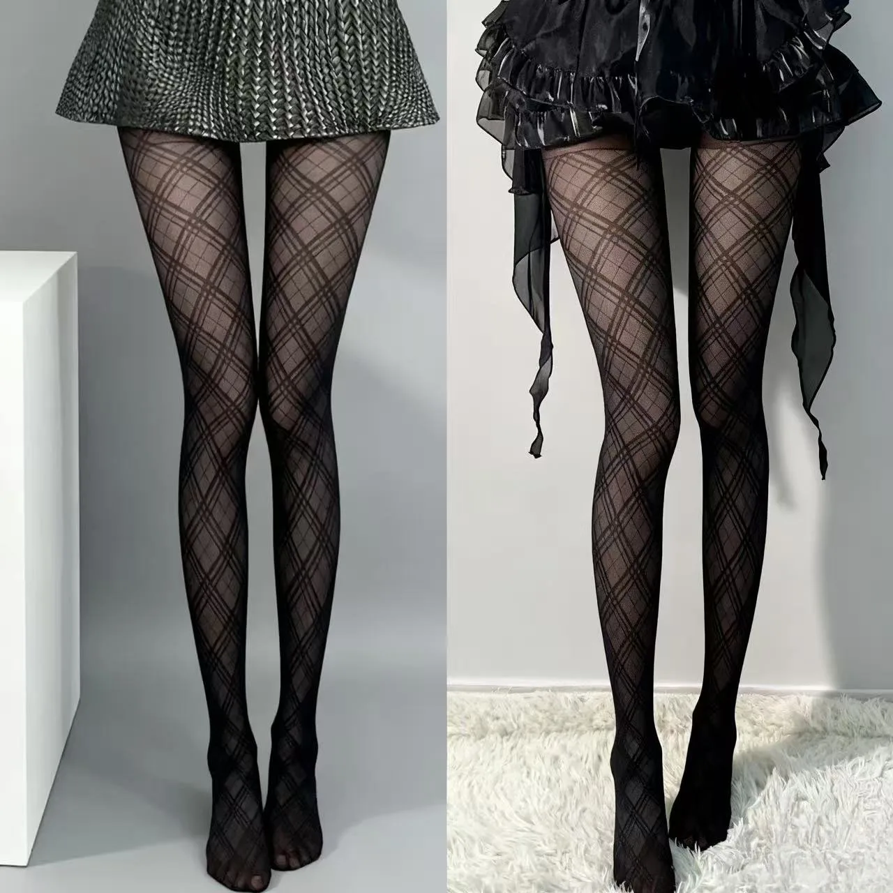 

Лидер продаж, сексуальные черные чулки с узором «гусиные лапки», нижнее белье для женщин, колготки для высоких вечеринок в ночном клубе, подарок для женщин, колготки