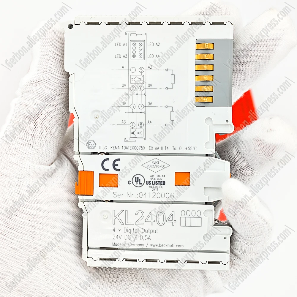 Original New Beckhoff KL2404 Bus Terminal, 4-channel digital output, 24 V DC, 0.5 A, 2-wire connection