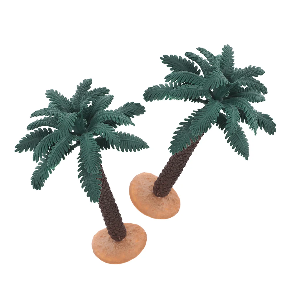 

2 Pcs Decor Simulated Palm Tree Potted Props Table Outlet Car