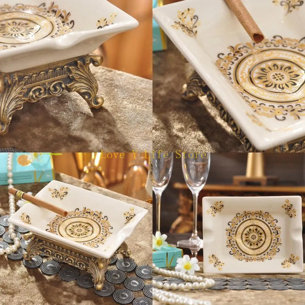 

L74C Artistic Ceramic Soap Dish Sink Sponge Holder European Soap Rack Easy to Clean