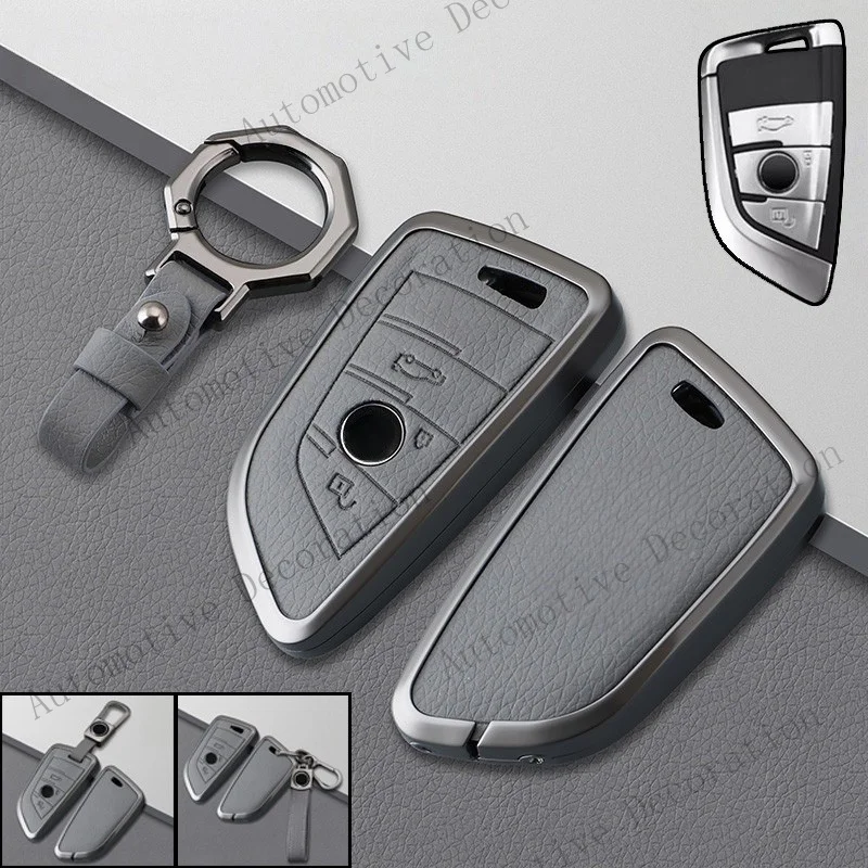 Z+ Alloy Leather Car Key Fob Case Cover For BMW 2 3 5 6 7 X1 X3 X4 X5 X5M X6 X7 F15