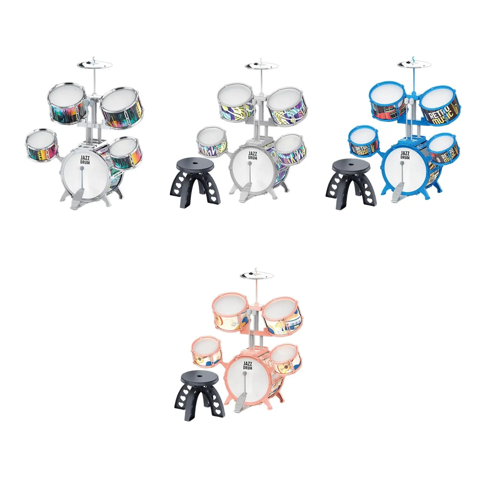 

Kids Drum Set PVC Music Enlightenment for Children Day Boys Girls Stage Show