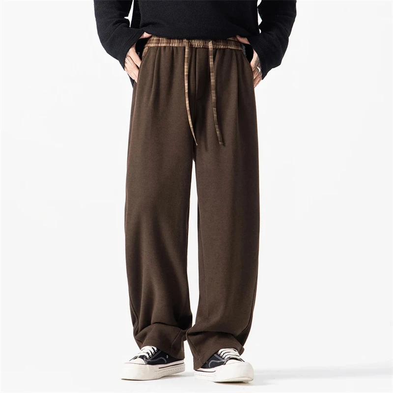 

spring Autumn Winter Straight Pant Men Streetwear Fashion Loose Causal Warm Sport Baggy Pants Sweatpants Unisex Trousers