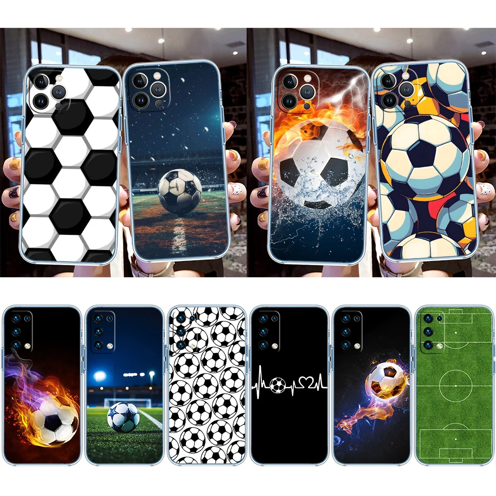 Football Soccer Transparent Phone Case for Motorola G40 G04 G05 One Ace Action  Fusion Plus Hyper Macro Vision Zoom view 2