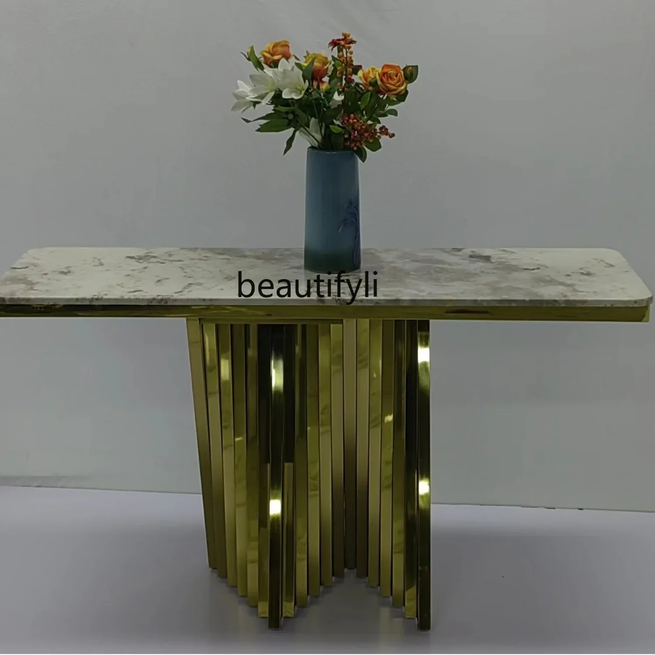 

ss1001 Light luxury stainless steel porch table frame base luxury stone marble rock slab table legs entry corridor porch bracket